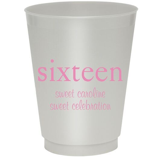 Big Number Sixteen Colored Shatterproof Cups